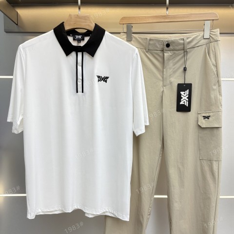 PXG 피엑스지 남성 골프 카라 반팔티 화이트