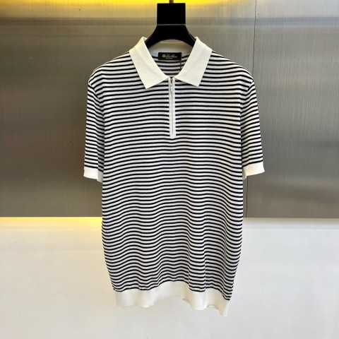 로로피아나 25ss 남성 니트 지퍼 반팔 티셔츠