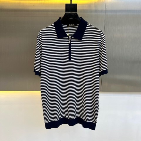로로피아나 25ss 남성 니트 지퍼 반팔 티셔츠